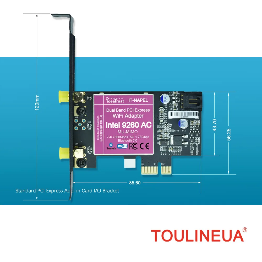 Абсолютно новый для Intel Dual band Wireless AC 9260 9260NGW 9260ac ac Bluetoth5.0 5G 1730 Мбит/с Wifi NetworkCard PK 8265 7260