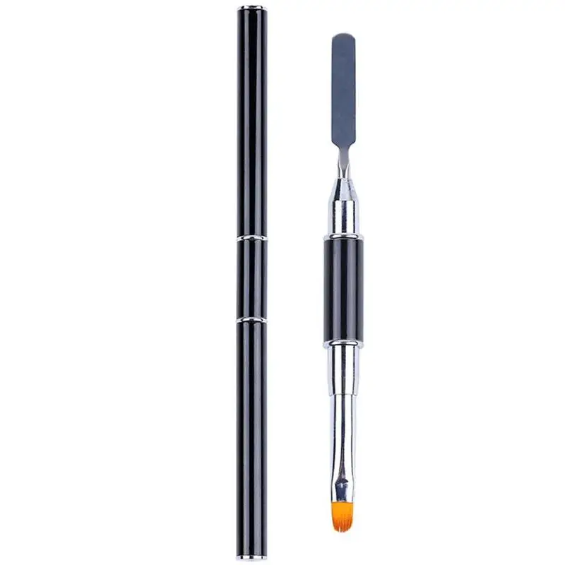 

Dual Use Nail Brush Acrylic Painting Pen Steel Push Light Therapy Pen Nail Art Carving Pen Brush Nail Remover Tools