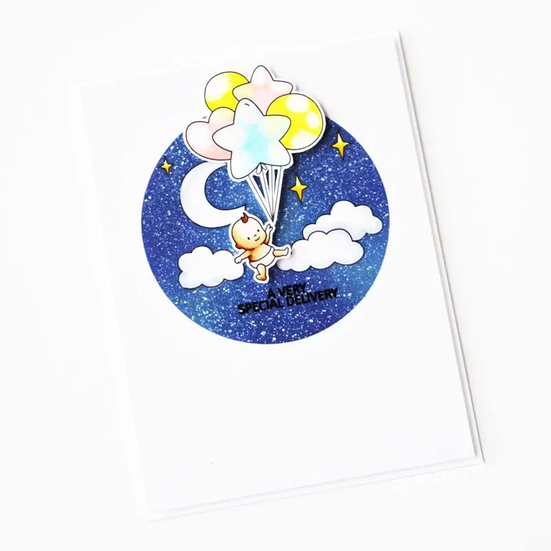 Шар связка металлический Трафаретный вырубной штамп и прозрачные наклейки