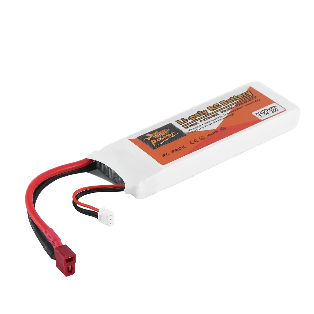 

ZOP Power 7.4V 30C 5200mAh T Plug FL9044127 Lipo Battery Rechargeable Battery For RC Racing RC Aircraft Helicopter Car Boat