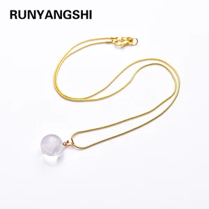 Runyangshi, 1 шт., натуральный хрустальный камень, прозрачный кварцевый шар, 15 мм, кулон, шарик, ожерелье, модное переводное украшение с кристаллами любви