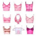 УКОРОЧЕННЫЙ ТОП Y2k, мягкий летний топ в рубчик с глубоким V-образным вырезом и открытой спиной, в стиле 90-х