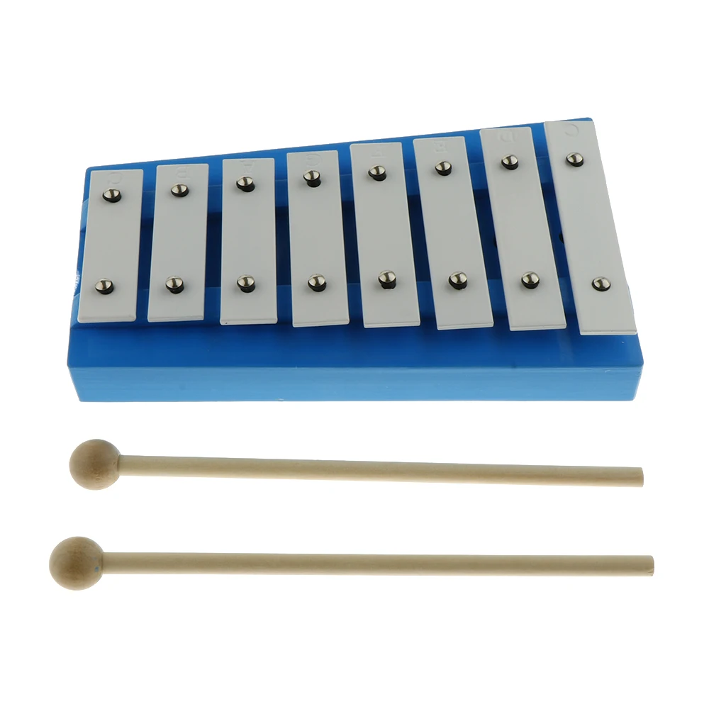 Glockenspiel-mazo de Piano xilófono para niños, juguetes musicales, 8 notas
