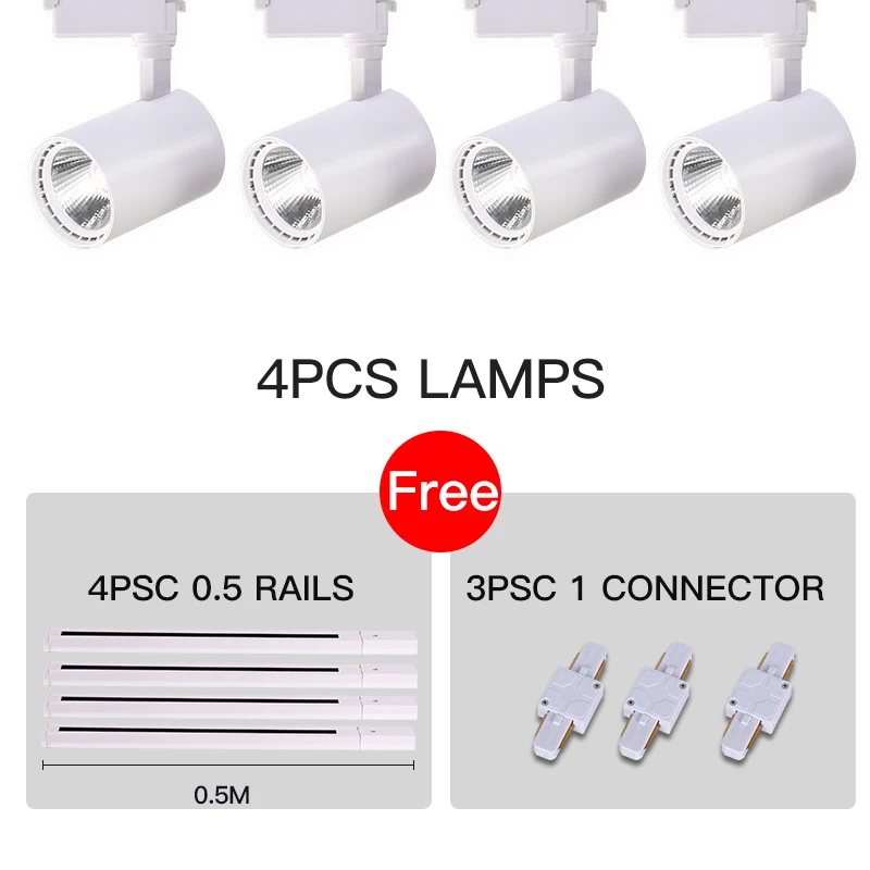 Набор алюминиевых трековых светодиодных светильников s-образные направляющие 12