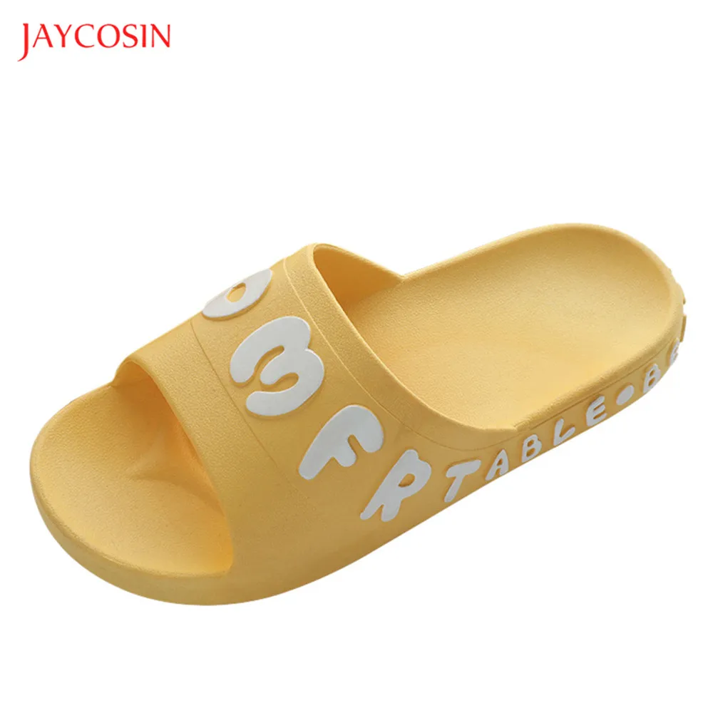 Jaycosin/женские тапочки с буквенным принтом Домашние летние шлепанцы Женские