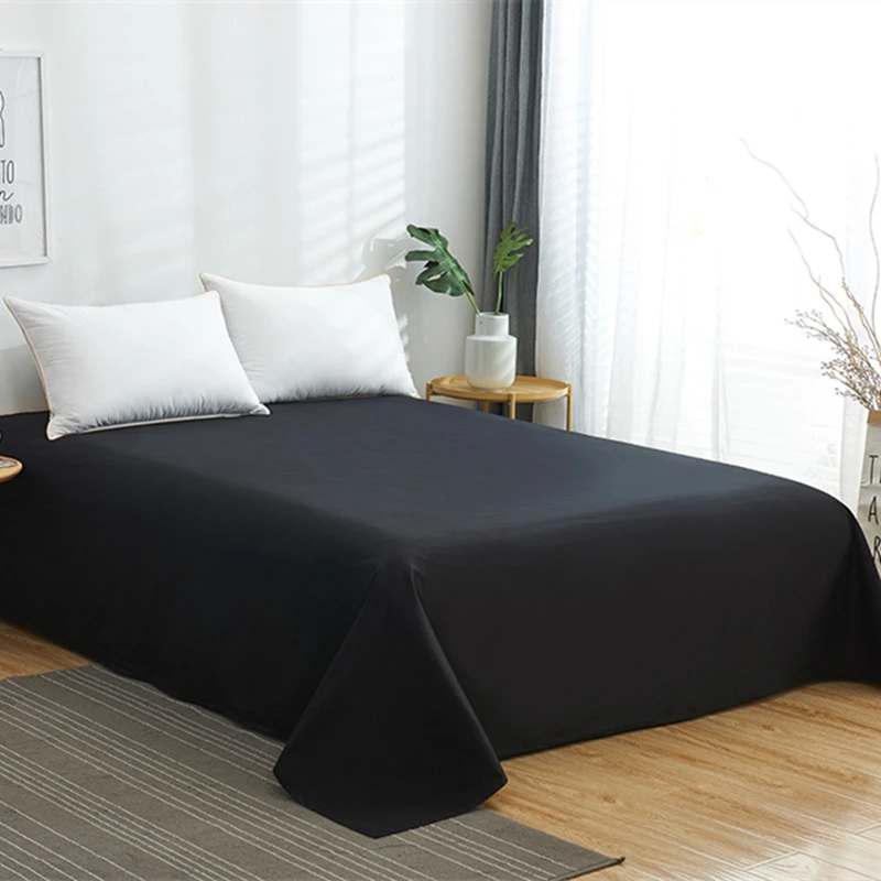 

Solid Color Flat Sheet Cotton Bed Sheet Queen King Size Sheet Guest Room / Hotel Bedspread Free Shipping