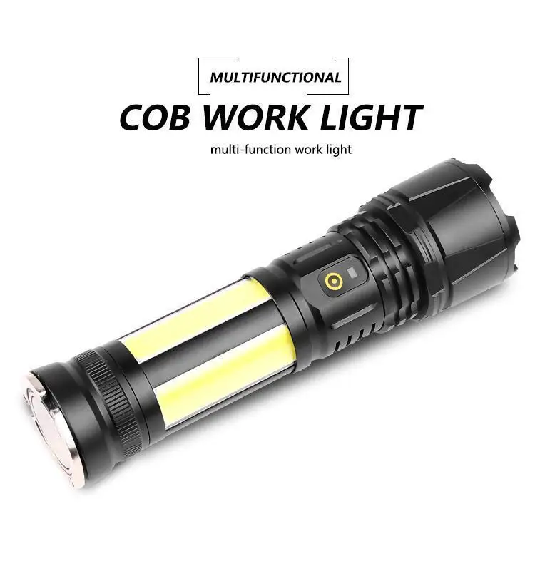 

XHP90 Powerful Led Flashlight Side Luminescent Torch with Magnet Waterproof Hand Light
