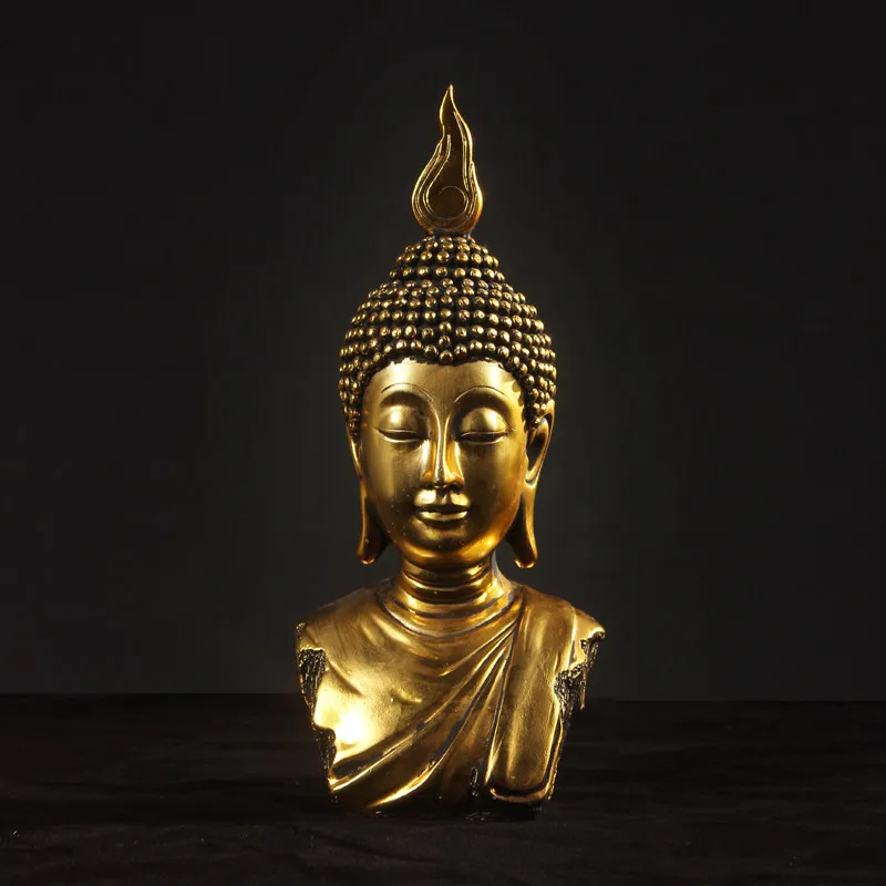 

Голова Будды из Юго-Восточной Азии, Художественная Скульптура, тайская буддийская статуя, статуэтка, украшения, поделки из смолы, украшение ...