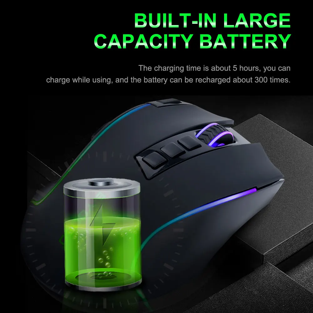 E-YOOSO X-11 RGB USB 2 4G Беспроводная игровая мышь 4000 точек/дюйм 9 Кнопок Программируемый