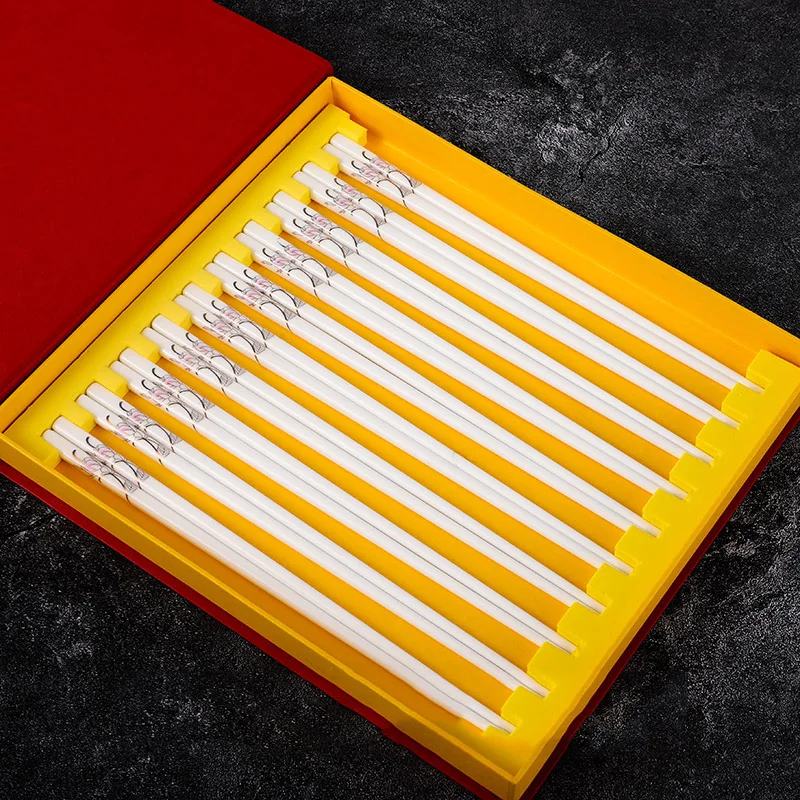 

10 Pairs/Set Ceramic Chopsticks Chinese Porcelain Dinnerware High Temperature Resistant Reusable Health Bone China Chopsticks