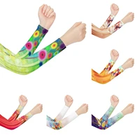 cute fashion 3d printed sunscreen sleeves women volleyball sports compression arm warmers cycling running uv protection sleeves
