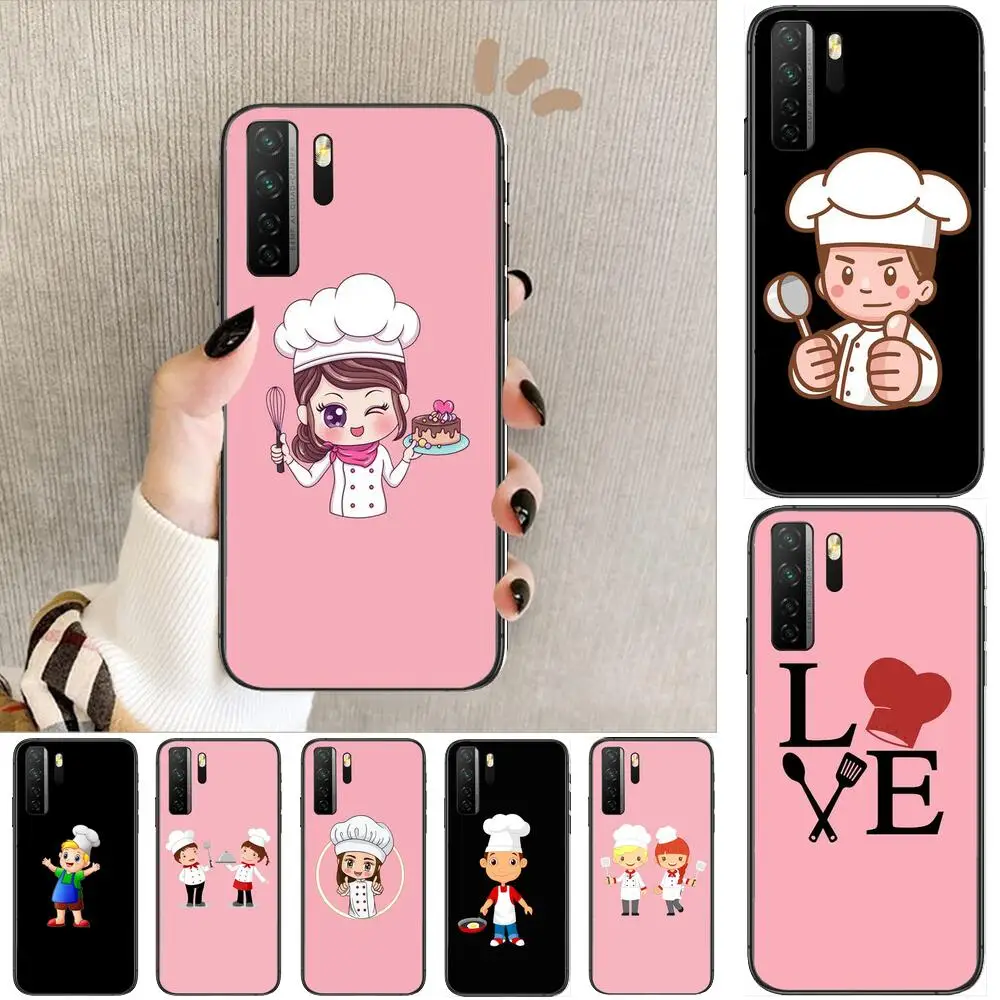 

Baking Cook Chef Case For Black Soft Cover The Pooh For Huawei Nova 8 7 6 SE 5T 7i 5i 5Z 5 4 4E 3 3i 3E 2i Pro Phone Case cases