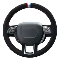 car steering wheel cover hand stitched soft black suede for land rover range rover evoque 2012 2013 2014 2015 2016 2017 2018
