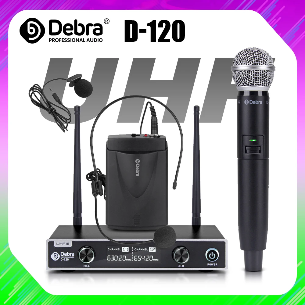Дебра аудио D 120 2 канала с ручным управлением или петличный и гарнитуры микрофон
