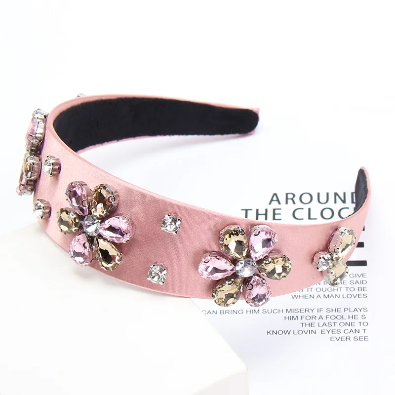 CN Fashion Baroque Rhinestone Hairband Women Luxurious Crystal Diamond Headbands Wide bezel For Girls Hair Band Accessories |
