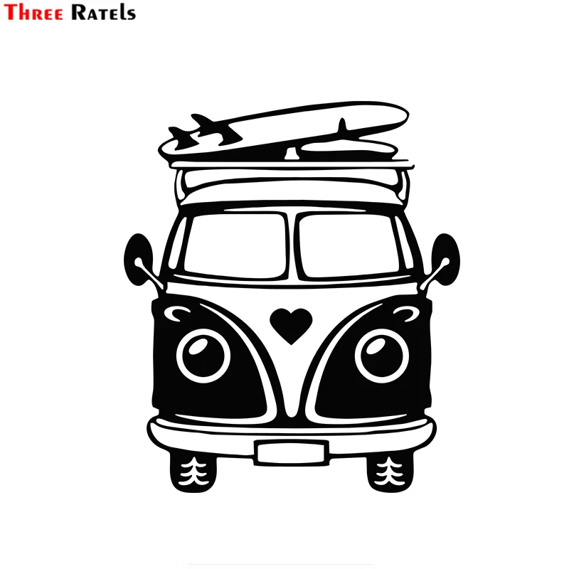 

Three Ratels FD707 Camper Travel Surf Skateboard Summer Beach Car Sticker Fashion PVC Windshield Decorative Decal Sunscreen