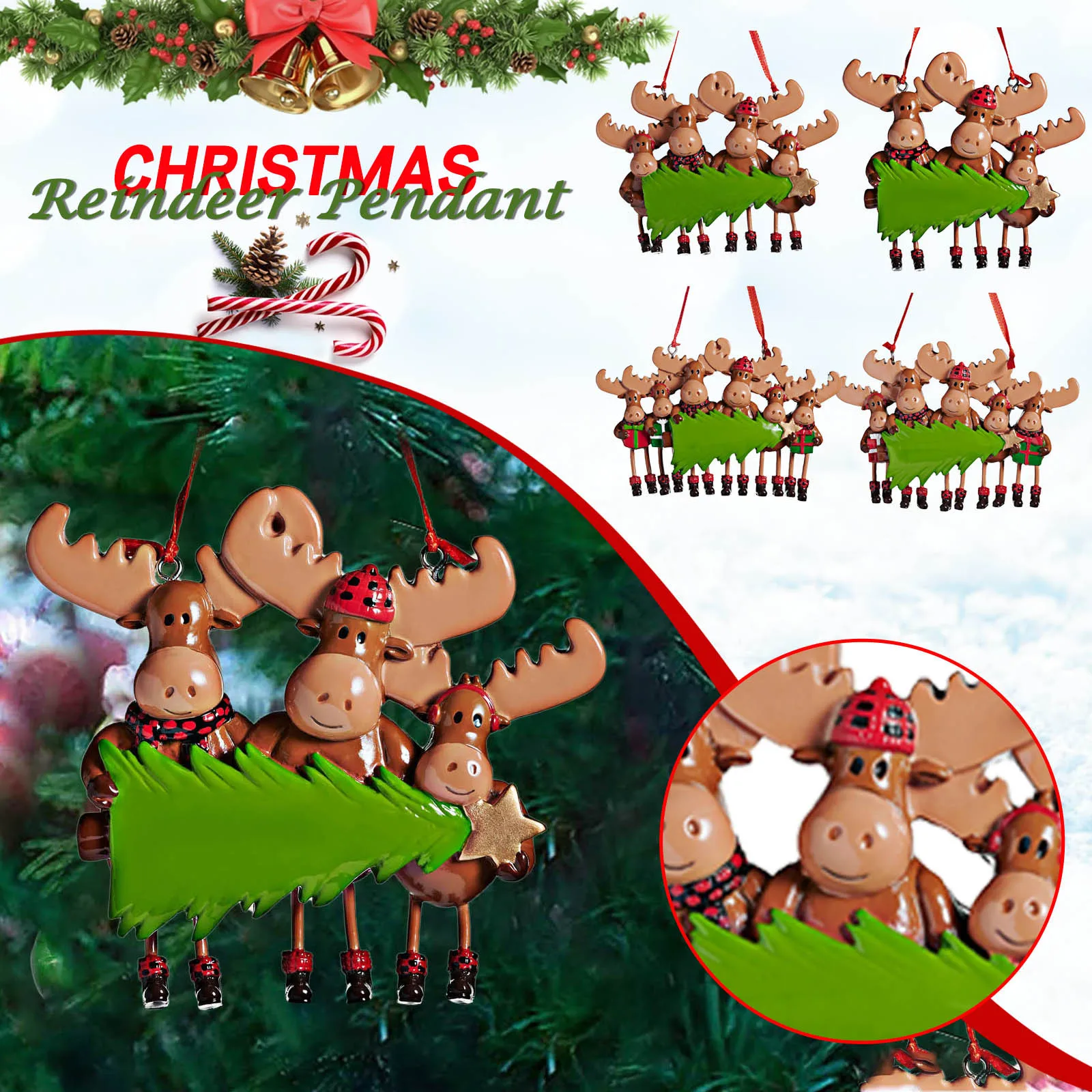

Diy Name Family Christmas Xmas Tree Bauble Decoration Ornament Elk Deer 2021 Christmas Holiday Decorations Xmas Navidad 2022 #35