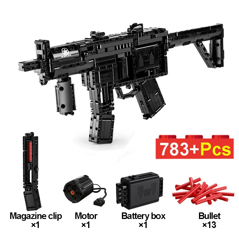 

Military Series WW2 Sniper Rifle MP5 98K Gun Building Blocks M4 Desert Eagle QBZ95 UZI Weapon Model Bullet Bricks Toys Boys Gift