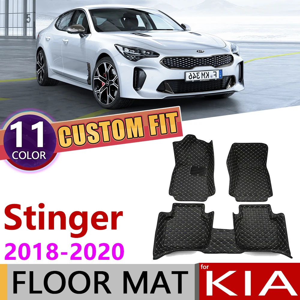 Автомобильные кожаные коврики на заказ для KIA Stinger CK 2018 2019 2020 5 мест автомобильные