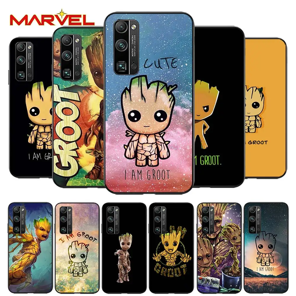 

Marvel Groot Art for Huawei Honor 30 20 10 9S 9A 9C 9X 8X MAX 10 9 Lite 8A 7C 7A Pro Silicone Soft Black Phone Case