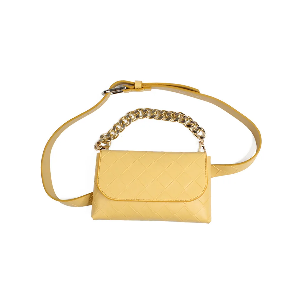 

Female Bag New Fashion PU Leather Rhombus Belt Bag Simple Trend Out Solid Color Square Magnetic Buckle Handbag Purse