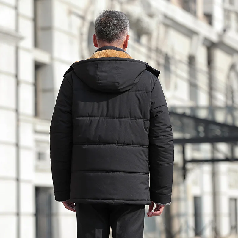 2019 зимняя теплая куртка Мужская свободная длинная с капюшоном кашемировая