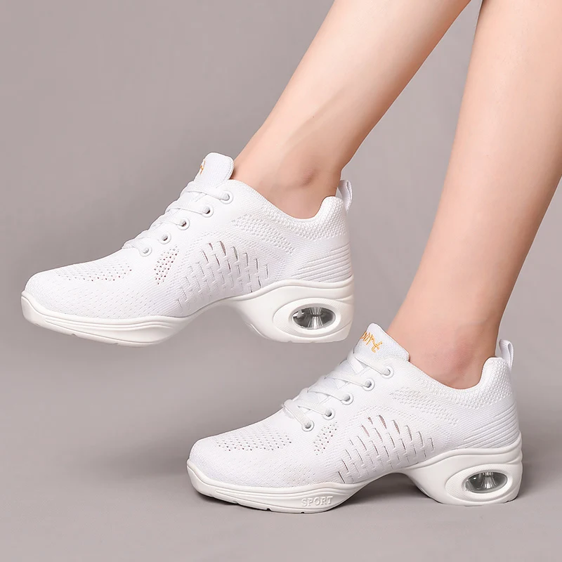 Женские кроссовки с мягкой подошвой дышащая Спортивная обувь для танцев джаз хип