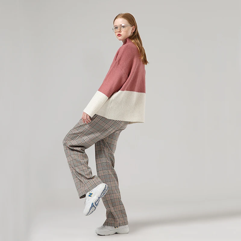 Свитер женский с длинным рукавом и высоким воротником | Женская одежда