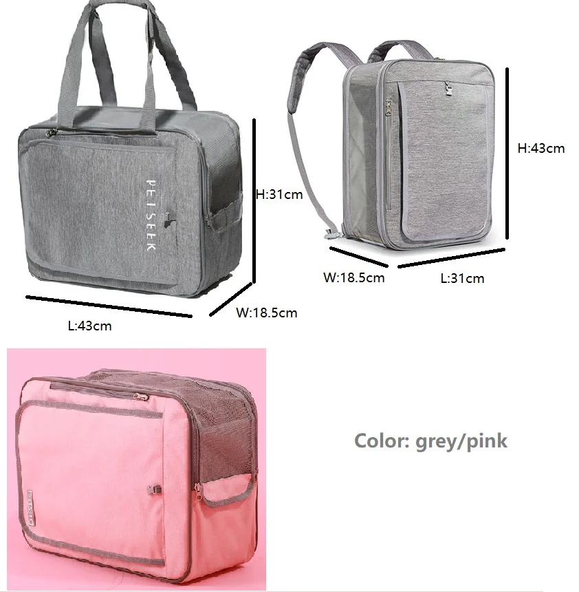 

Pet Carrier Backpack Handbag Foldable Breathable Dog Cat Outdoor Travel Bag Portable Puppy Carrying Bag