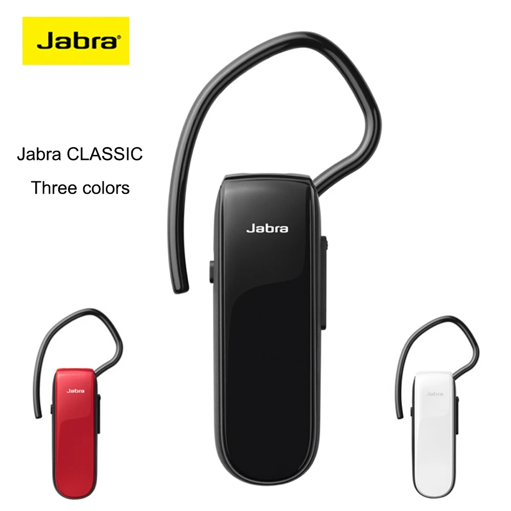 Классические беспроводные Bluetooth наушники Jabra трехцветные с микрофоном для