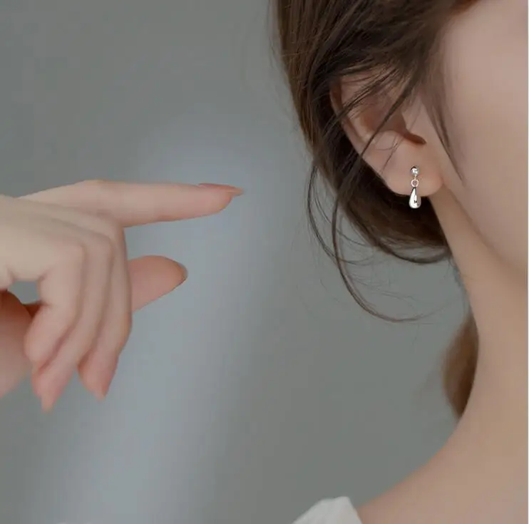 

Silver Earrings 100% Real 925 Sterling Silver Drop Earrings Silver Jewelry with CZ