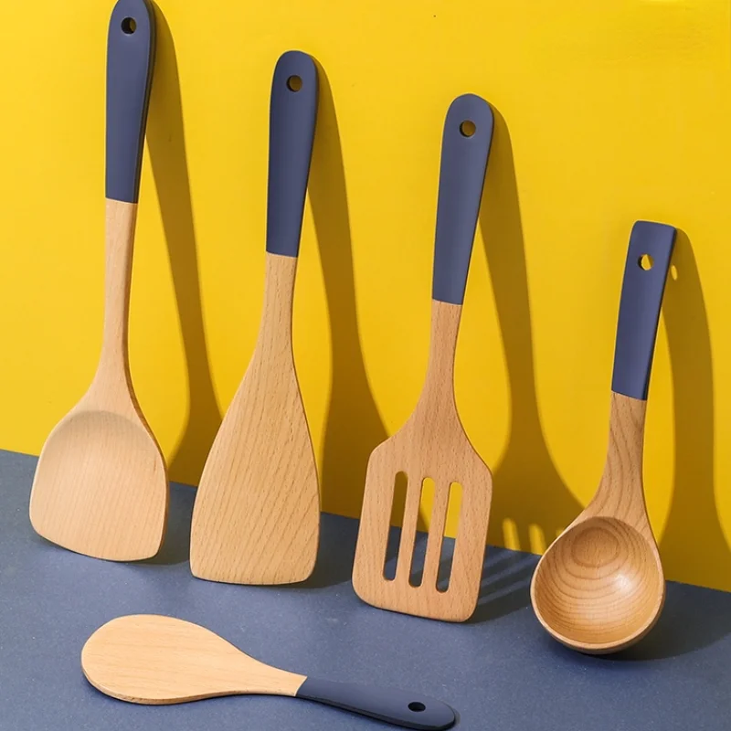 

Wooden shovel non stick pot long handle cooking wooden shovel high temperature resistant kitchen wooden shovel kitchen utensils