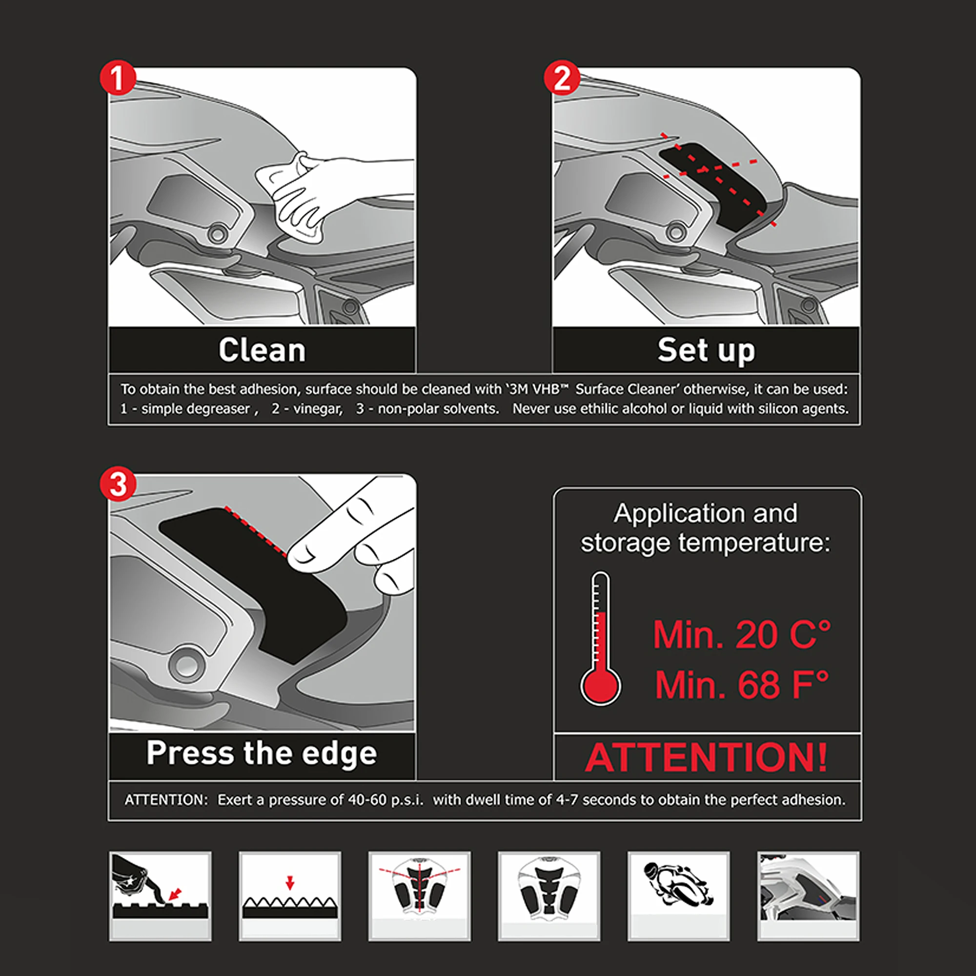 Черные мотоциклетные наклейки 2015-2019 противоскользящий наколенник для