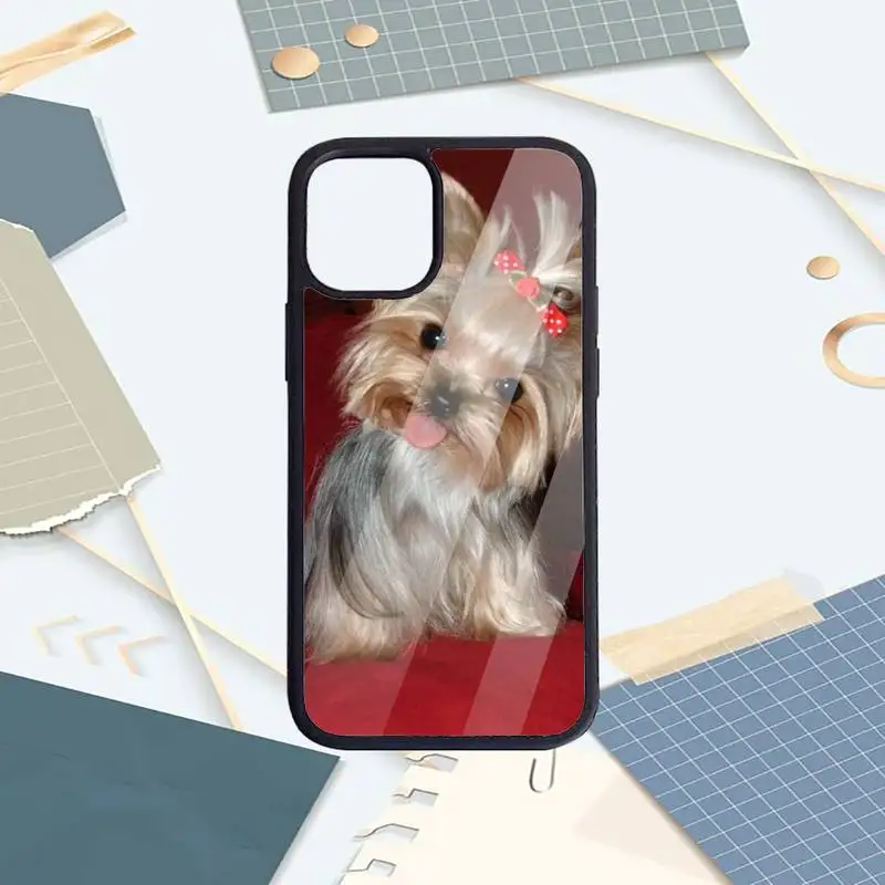 

Yorkshire terrier dog cute animal luxury design Phone Case shell PC For iPhone 11 12 pro XS MAX 8 7 6 6S Plus X 5S SE 2020 XR