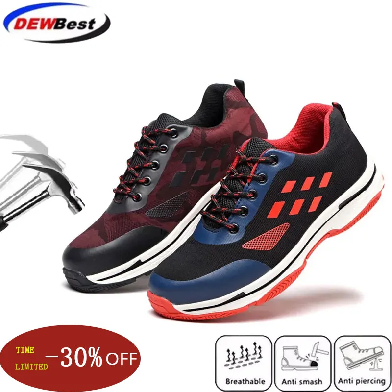 Новые защитные кроссовки мужские летние тонкие рабочие ботинки с перфорацией