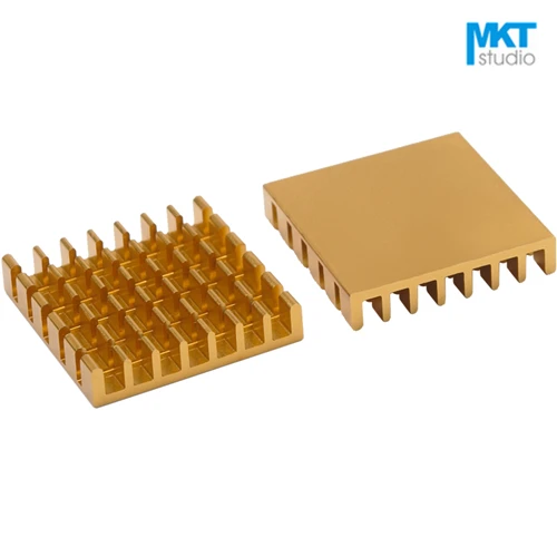 

10Pcs Gold 25*25*5mm Aluminum Cooling Fin Radiator Heat Sink For TO-3P, MOS, IC, Amplifier, Power