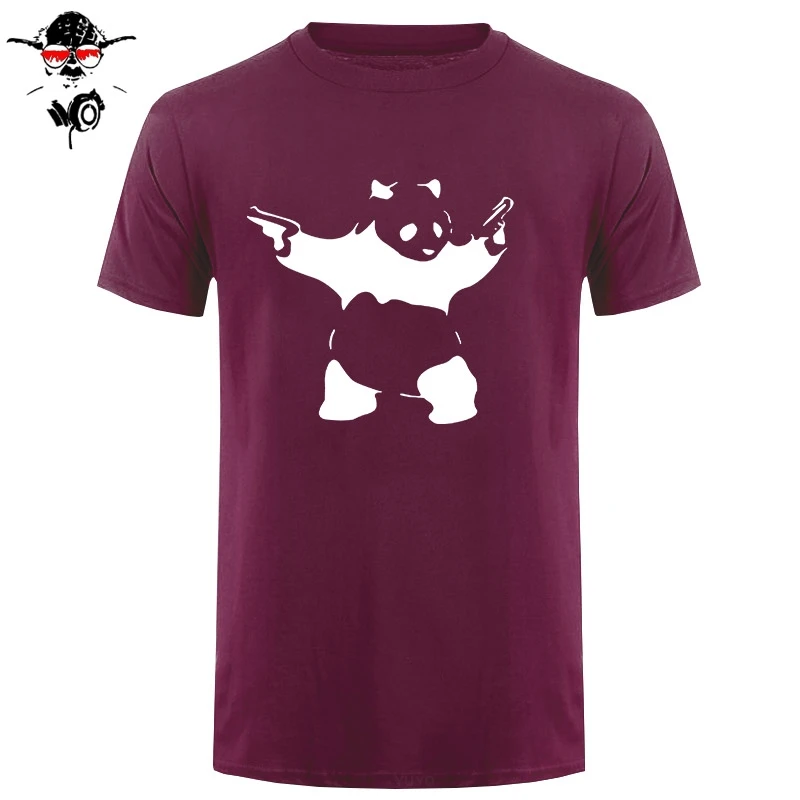 Новая летняя футболка с рисунком банкси панды пистолеты мужская повседневная