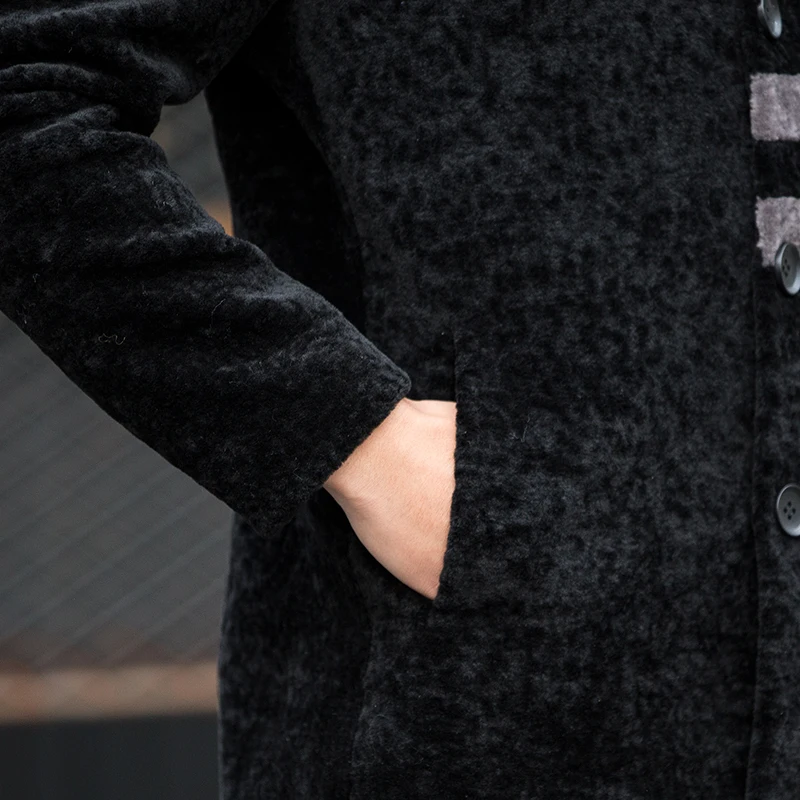 

Fur Real Coat Autumn Winter Sheep Shearing Wool Jacket Plus Size Long Men Fur Coat Ropa Hombre Invierno