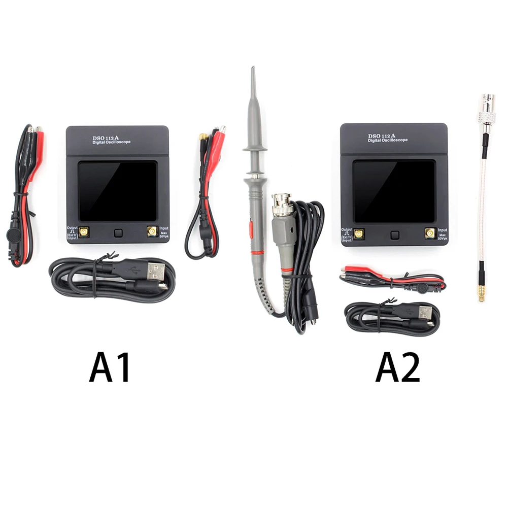 

DSO112A TFT Mini Digital Oscilloscope Touch Screen Portable USB Oscilloscope Interface 2MHz 5Msps