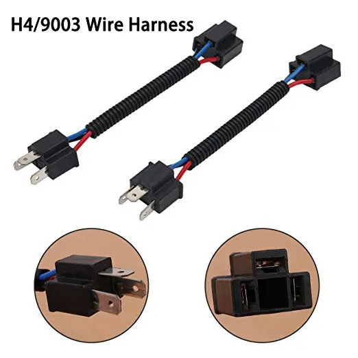 

2Pcs H4/9003 Extension Socket Adapter Double- Headed Wire Harness Great For Headlights Fog Light Retrofit Male Female Connector