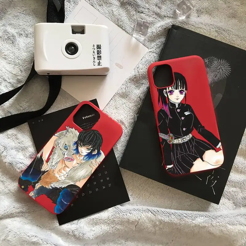 

Demon Slayer Blade Comic Postcard Phone Case Candy Color for iPhone 6 7 8 11 12 s mini pro X XS XR MAX Plus