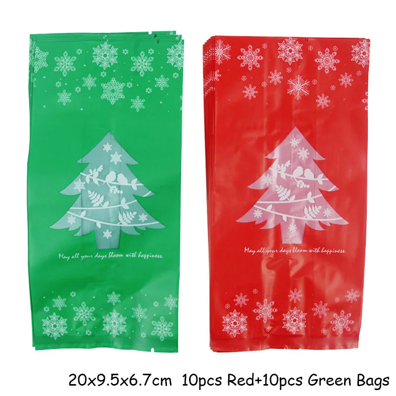 10p Red 10p Green Рождественские украшения для дома веселая Рождественская елка рождественские украшения Санта Снеговик Noel Navidad год Natal - Цвет: 10p Red 10p Green