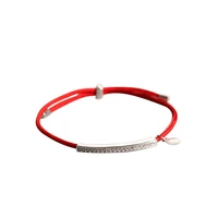 red rope bracelet hand knitted silver 925 jewelrycharm bracelets inlaid zircon drill korean concise ladies engagement