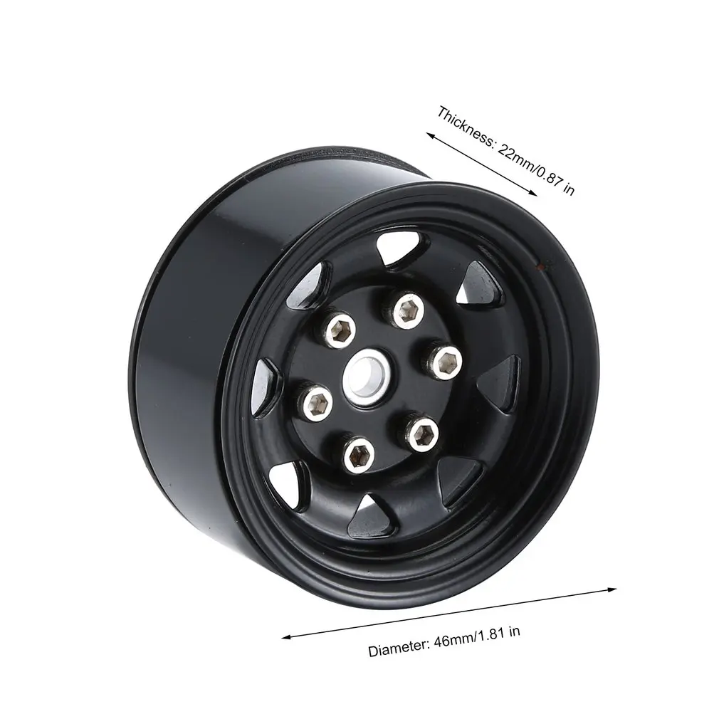 4 ступицы Metalen Velg Beadlock Wiel Hub 1,55 дюймов RC Авто алюминий Zwart Velg voor 1/10 RC Гусеничный Авто модель Speelgoed
