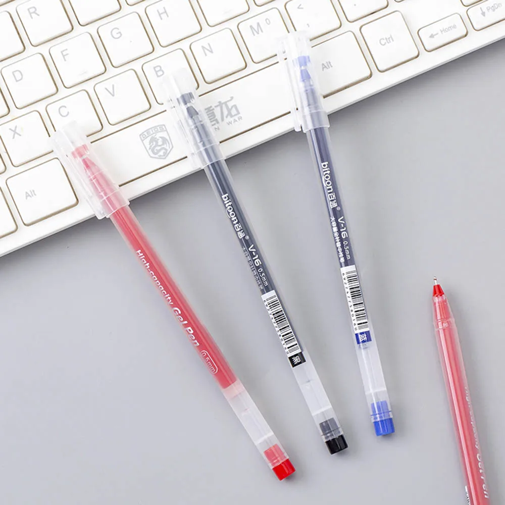 

2Pcs Kswaii Large-capacity Gel Pens 0.5mm Black/red/blue Ink Color Pen School Office Stationery Supplies