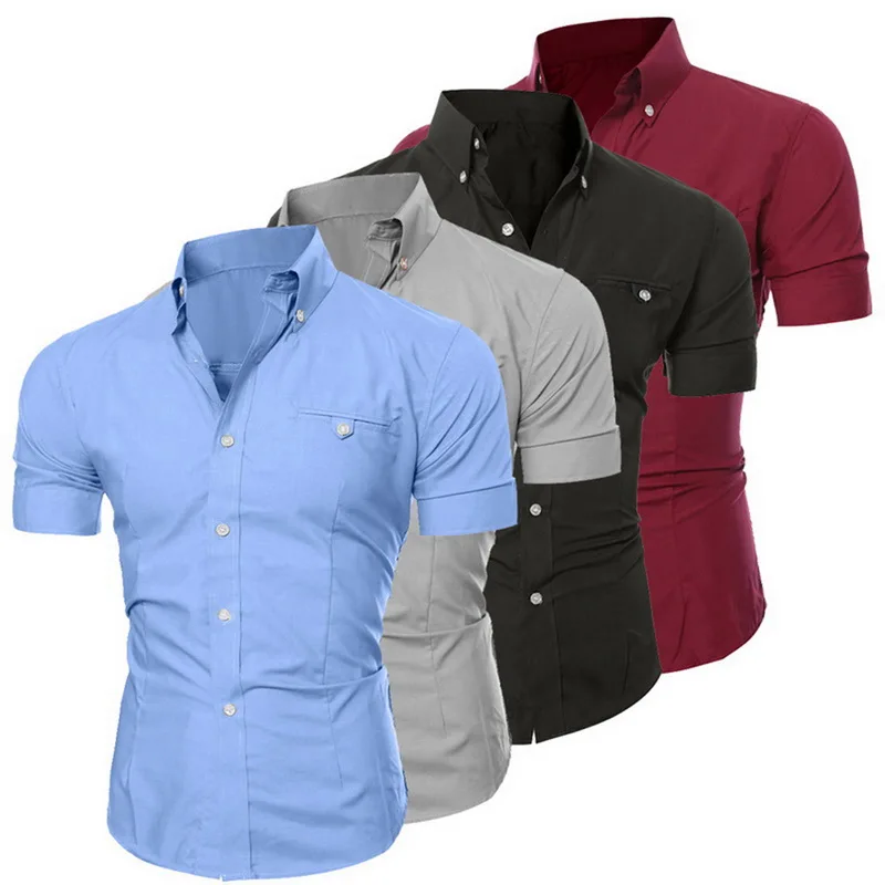 SFIT, мужская рубашка, летняя, мужская, Homme, хлопковая, соцодежда, короткий рукав, гавайская, Camisa Masculina, повседневная, облегающая, Мужская одежда, рубашки