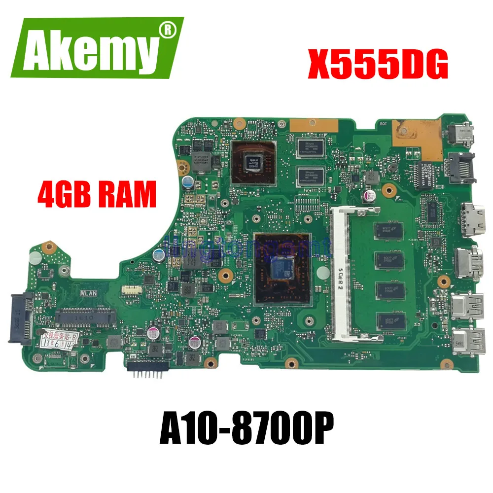 

with A10-8700P 4GB RAM X555DG Laptop motherboard For Asus X555Y X555YI X555D X555DG original X555DG mainboard TETS 100% OK