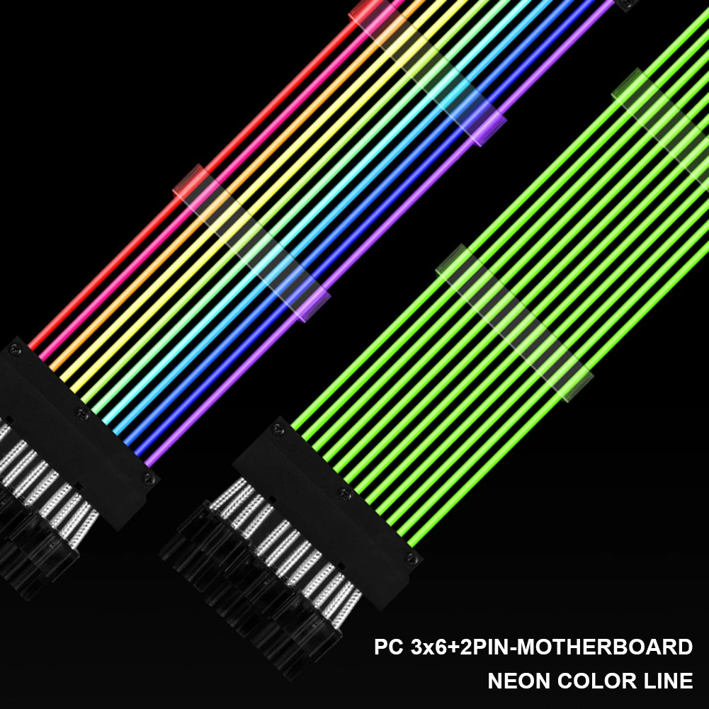 Блок питания PSU Удлинительный кабель Адресуемая RGB ATX материнская плата 24Pin PCIe GPU