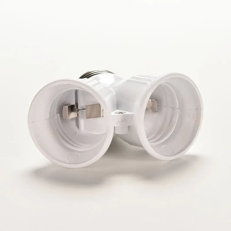 

1PCS E27 White Lamp Bulb Base Socket Bulb Lighting 1 to 2 Splitter Adapt Converter E27 LED Halogen Light Lamps Holder Converter