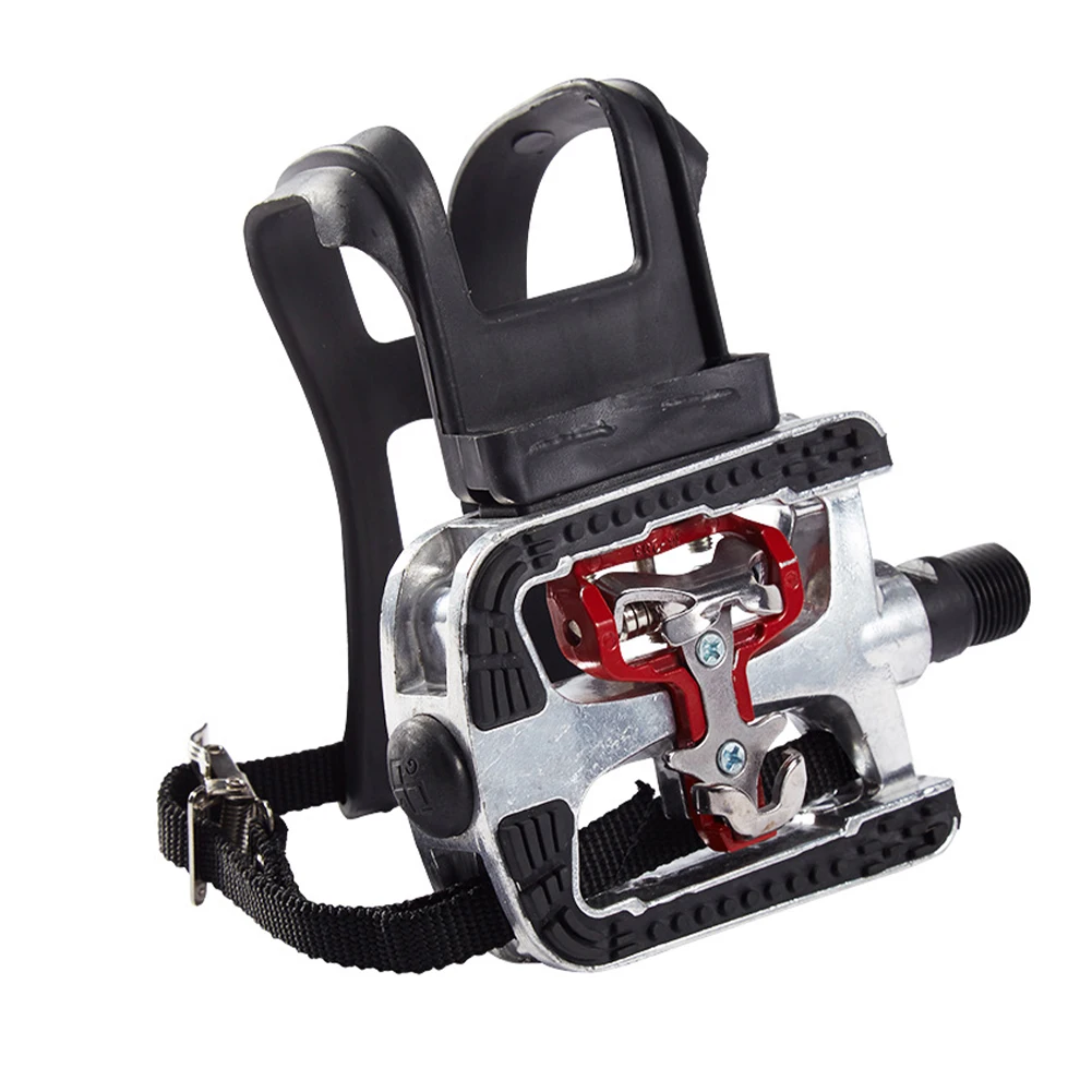 

Exercise Bike Pedals with 1/2" Sealed Bearing Spindle Anti-Slip Pedals with Toe Cages Straps for Exercise Spin Mountain Bikes
